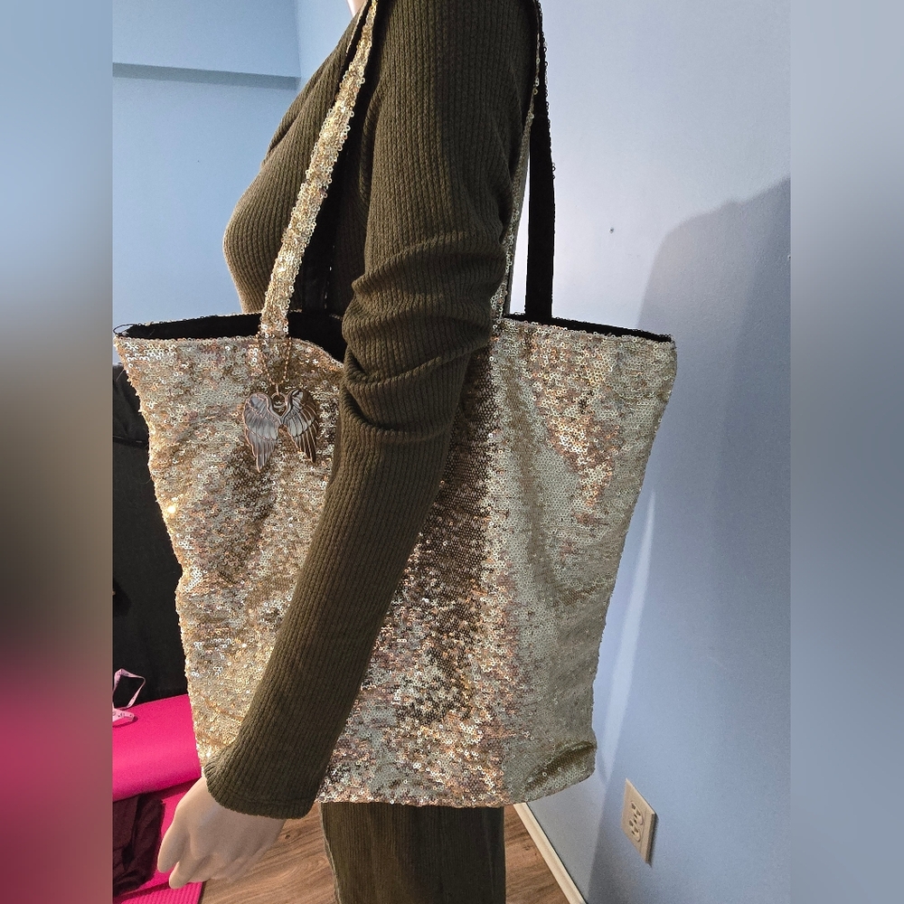 Sequin Tote Bag - Gold